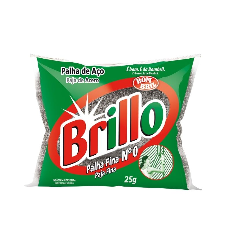 PALHA DE AÇO FINA Nº 0 BRILLO 25g REF. 2216 PALHA DE AÇO FINA Nº 0 BRILLO 25g REF. 2216 - Imagem 1
