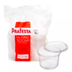 POTE REDONDO 500ML C/ TAMPA 12X24 PRAFESTA (PCT C/ 24) REF. 8231