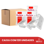 POTE RETANGULAR COM TAMPA PRAFESTA 1.500ML (CX C/ 120) REF. 8326