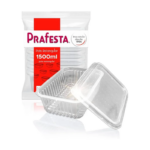 POTE RETANGULAR COM TAMPA PRAFESTA 1.500ML (PCT C/ 10) REF. 8326