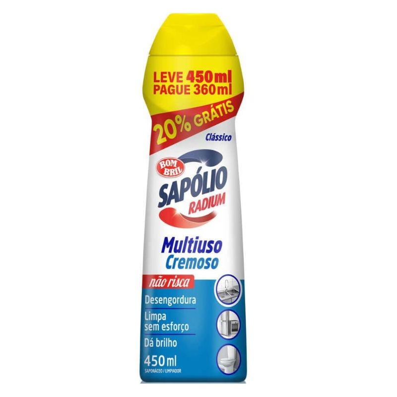 SAPÓLIO RADIUM CREMOSO CLÁSSICO BOMBRIL 450ML REF. 14622 SAPÓLIO RADIUM CREMOSO CLÁSSICO BOMBRIL 450ML REF. 14622 - Imagem 1