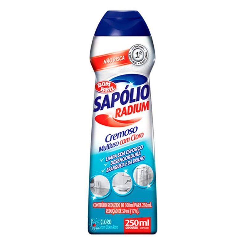 SAPÓLIO RADIUM CREMOSO CLORO BOMBRIL 250ML REF. 14618 SAPÓLIO RADIUM CREMOSO CLORO BOMBRIL 250ML REF. 14618 - Imagem 1