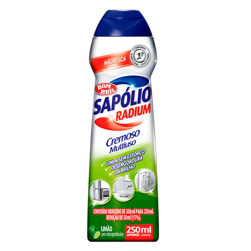 SAPÓLIO RADIUM CREMOSO LIMÃO BOMBRIL 250ML REF. 14616 SAPÓLIO RADIUM CREMOSO LIMÃO BOMBRIL 250ML REF. 14616 - Imagem 1