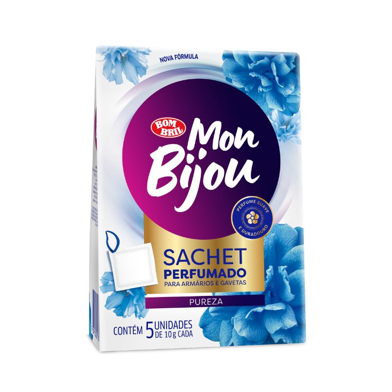 SACHET PERFUMADO MON BIJOU PUREZA 50G - 5 UN REF. 9013 SACHET PERFUMADO MON BIJOU PUREZA 50G - 5 UN REF. 9013 - Imagem 1